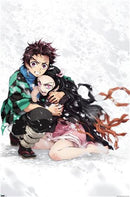 Poster - Demon Slayer Tanjiro and Nezuko Snow - Super Retro