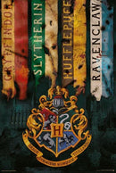 Poster - Harry Potter House Flags - Super Retro