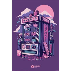 Poster - Ilustrata Retro Vending Machine - Super Retro
