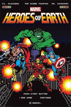 Poster - Marvel Comics 8 Bit - Super Retro