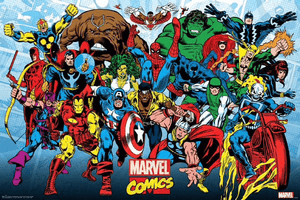 Poster - Marvel Comics Retro Running - Super Retro