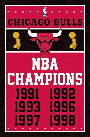 Poster - NBA Chicago Bulls Champions - Super Retro