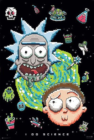 Poster - Rick and Morty I do Science - Super Retro