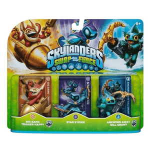 Skylanders Figure - Big Bang Trigger Happy / Star Strike / Anchors Away Gill Grunt Bundle (Swap Force) - Super Retro