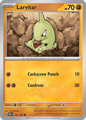 (105/197) Larvitar - Obsidian Flames
