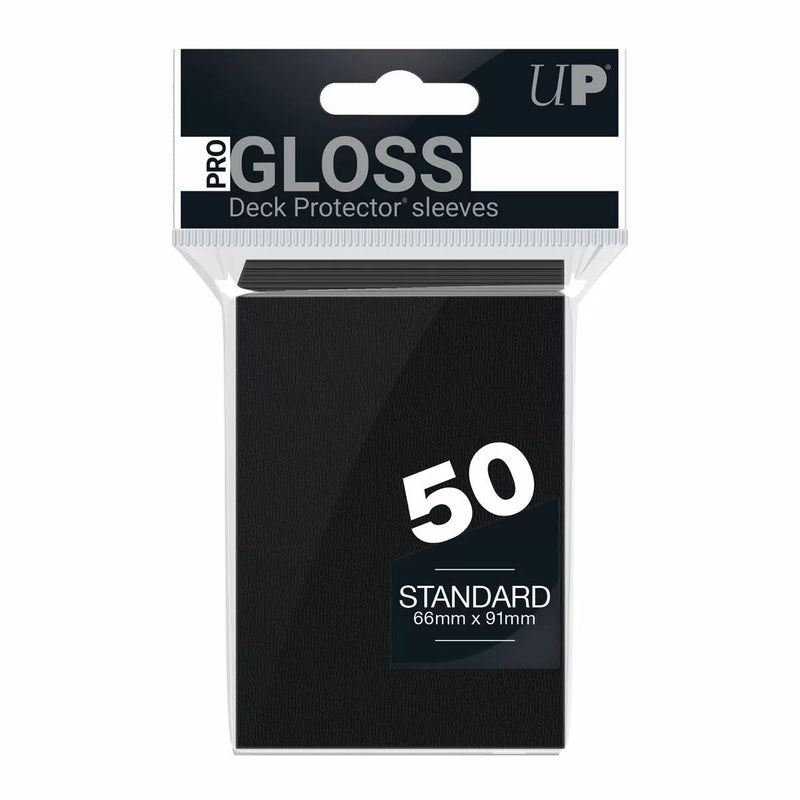 Ultra Pro Pro - Gloss Standard Deck Protector Sleeves 50 pack (Black) - Super Retro