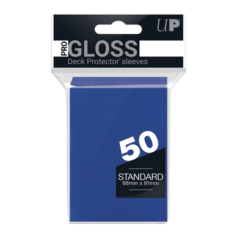 Ultra Pro Pro-Gloss Standard Deck Protector Sleeves 50 pack (Blue) - Super Retro