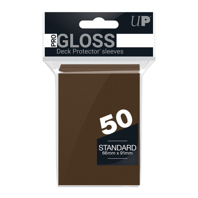 Ultra Pro Pro - Gloss Standard Deck Protector Sleeves 50 pack (Brown) - Super Retro