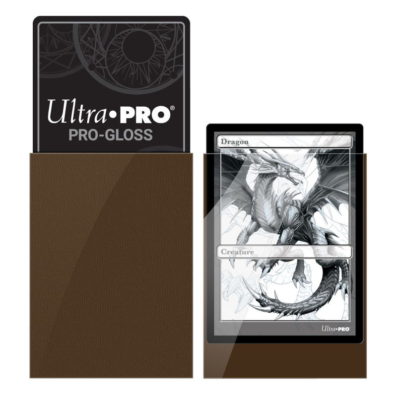 Ultra Pro Pro - Gloss Standard Deck Protector Sleeves 50 pack (Brown) - Super Retro
