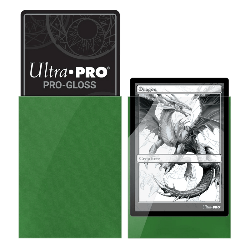 Ultra Pro Pro-Gloss Standard Deck Protector Sleeves 50 pack (Green) - Super Retro