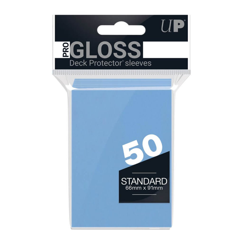 Ultra Pro Pro - Gloss Standard Deck Protector Sleeves 50 pack (Light Blue) - Super Retro