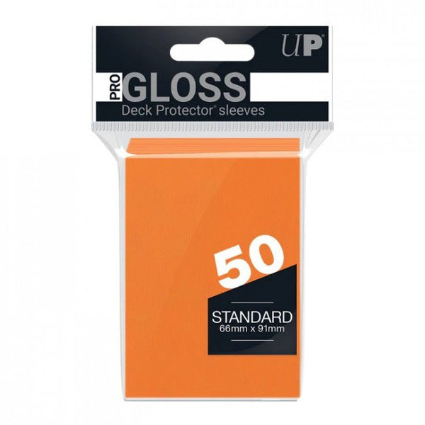 Ultra Pro Pro - Gloss Standard Deck Protector Sleeves 50 pack (Orange) - Super Retro