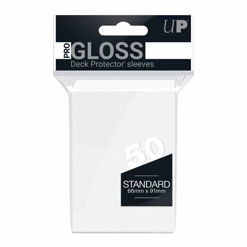 Ultra Pro Pro - Gloss Standard Deck Protector Sleeves 50 pack (White) - Super Retro