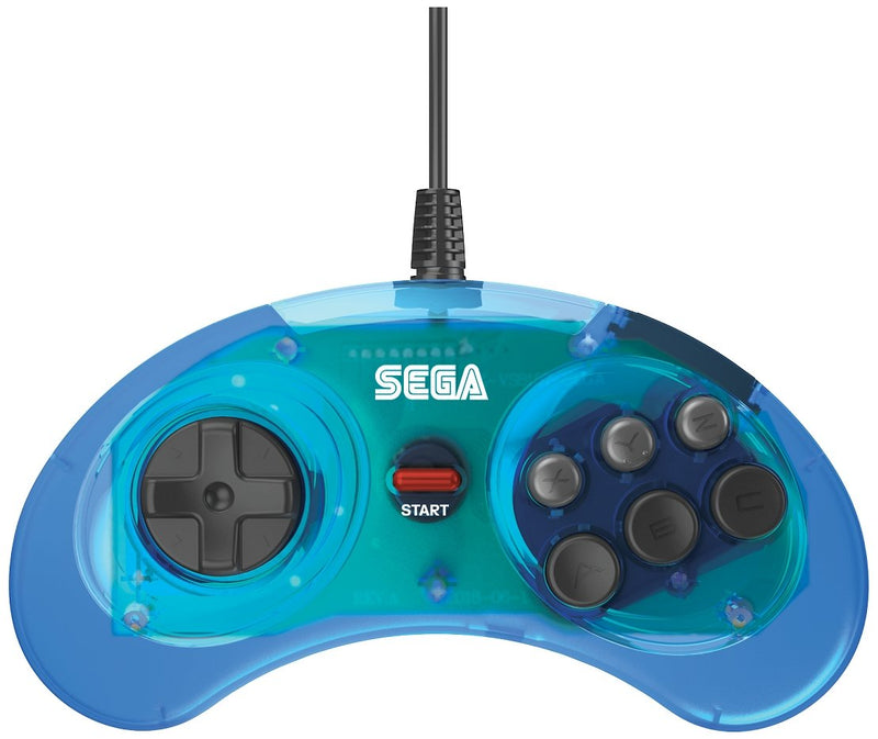 Controller - Mega Drive (Licenced) (Brand New) Clear Blue - Super Retro