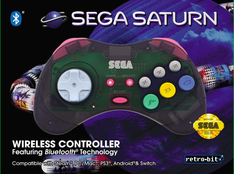 Controller - Sega Saturn Bluetooth (Licenced) (Brand New) Slate Grey - Super Retro