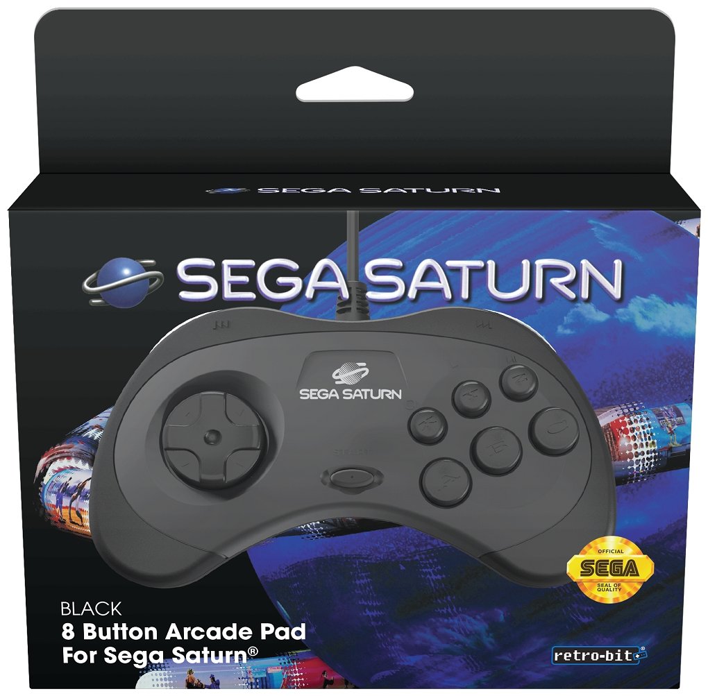 Controller - Sega Saturn (Licenced) (Brand New) Black - Super Retro ...
