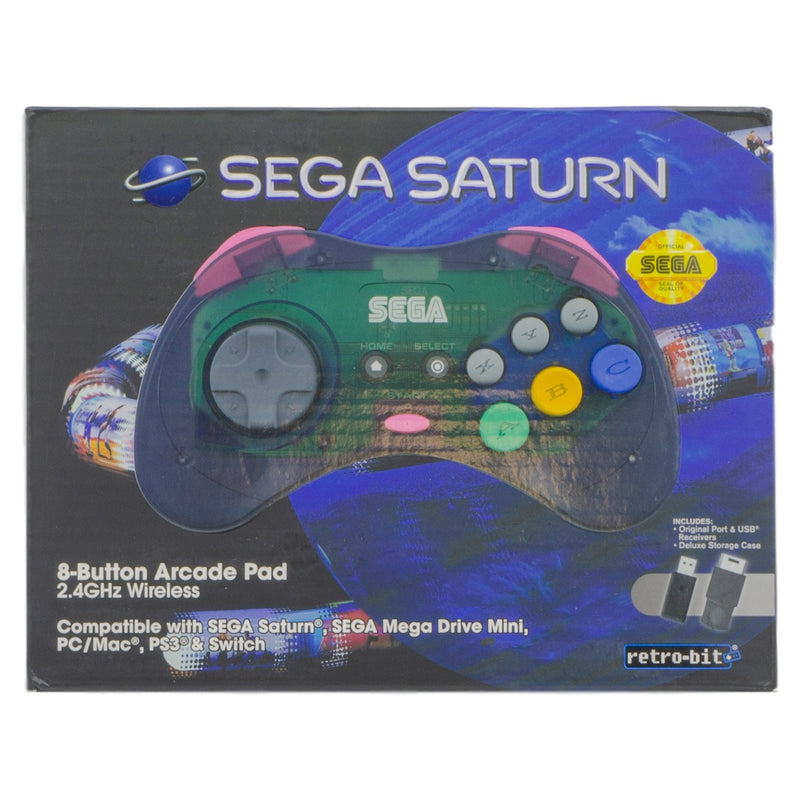 Controller - Sega Saturn Wireless (Licenced) (Brand New) Clear Blue - Super Retro