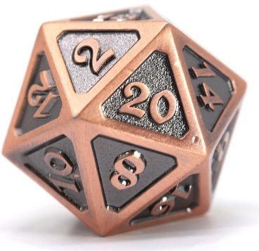 D20 Die Hard Dice Metal - Mythica Battleworn Copper - Super Retro