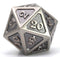 D20 Die Hard Dice Metal - Mythica Battleworn Silver - Super Retro