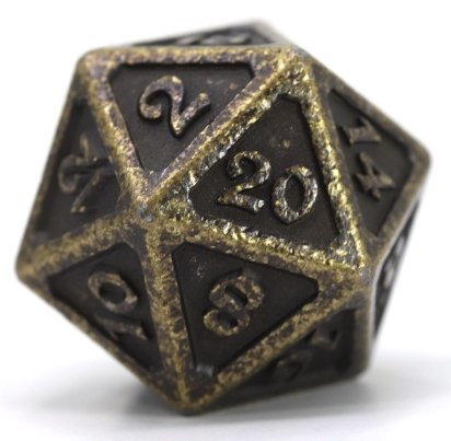 D20 Die Hard Dice Metal - Mythica Dark Gold - Super Retro