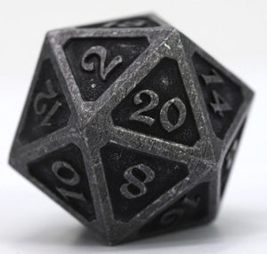 D20 Die Hard Dice Metal - Mythica Dark Iron - Super Retro