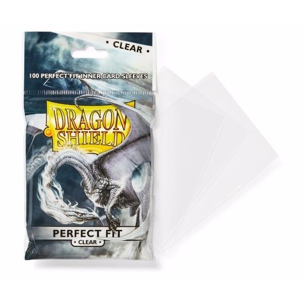 Inner Sleeves Dragon Shield Perfect Fit - 100 Pack, Clear, Sideloading, For Standard Size Cards Dragon Shield Discontinued Sleeves Inner Sleeves Dragon Shield Perfect Fit - 100 Pack, Clear, Sideloading, For Standard Size Cards Dragon Shield Discontinued Sleeves
