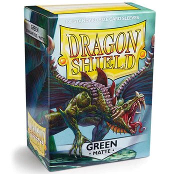 Dragon Shield Standard Sleeves 100 pack (Matte Green) - Super Retro
