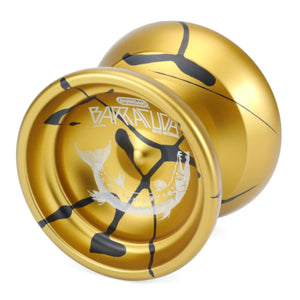 Duncan Yo-Yo Expert Barracuda (Gold with Black Splash) - Super Retro