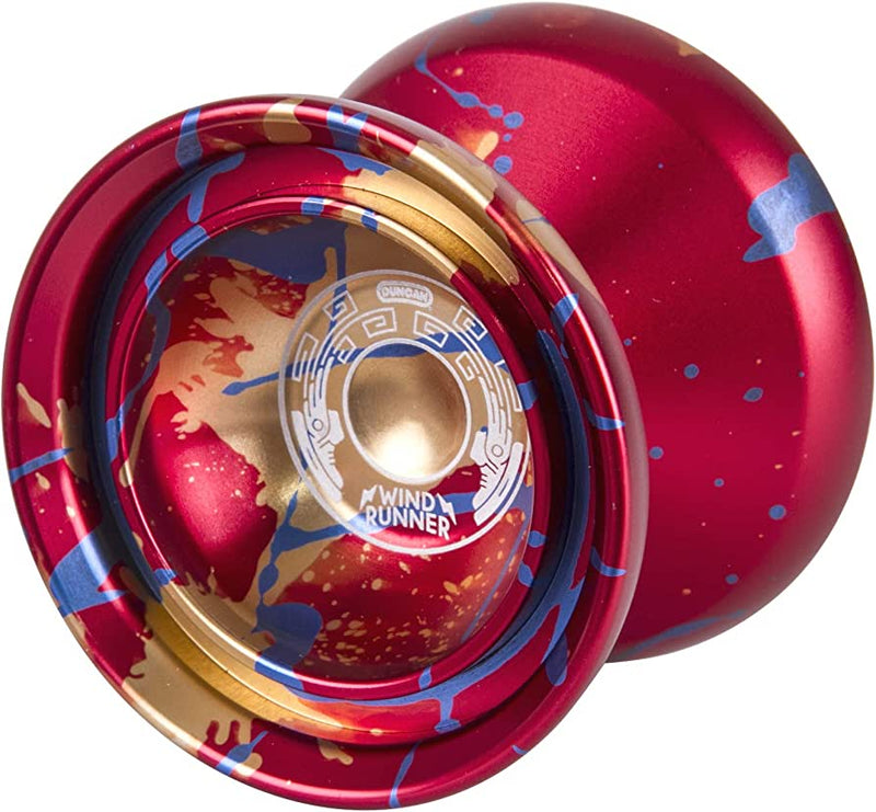 Duncan Yo-Yo Expert Windrunner (Red with Blue and Gold Splash) - Super Retro