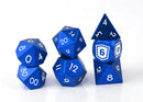 Level Up Dice Polyhedral 7-Die Set - Hold The Line Blue Aluminium - Super Retro