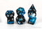 Level Up Dice Polyhedral 7-Die Set - Werewolf Blue/Black Aluminium - Super Retro