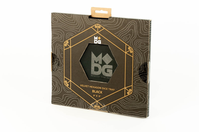 MDG Hexagon Fold up Dice Tray - Black - Super Retro