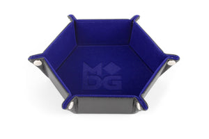 MDG Hexagon Fold up Dice Tray - Blue - Super Retro