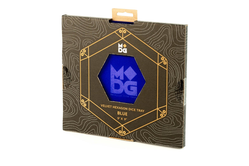 MDG Hexagon Fold up Dice Tray - Blue - Super Retro