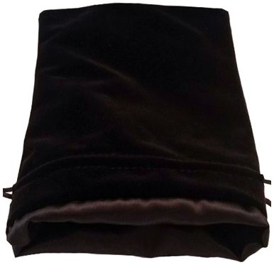 MDG Large Velvet Dice Bag with Black Satin Lining - Black - Super Retro