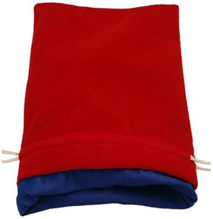 MDG Large Velvet Dice Bag with Blue Satin Lining - Red - Super Retro