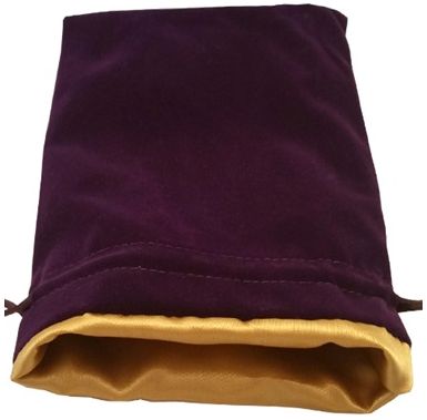 MDG Large Velvet Dice Bag with Gold Satin Lining - Purple - Super Retro