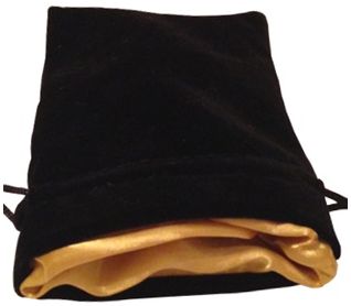 MDG Velvet Dice Bag with Gold Satin Lining - Black - Super Retro