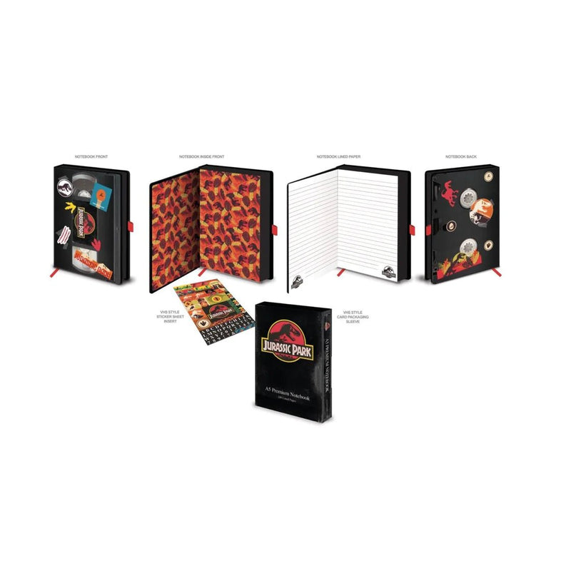 Jurassic Notepad Set Notebook - Jurassic Park VHS A5 - Super Retro - Merchandise