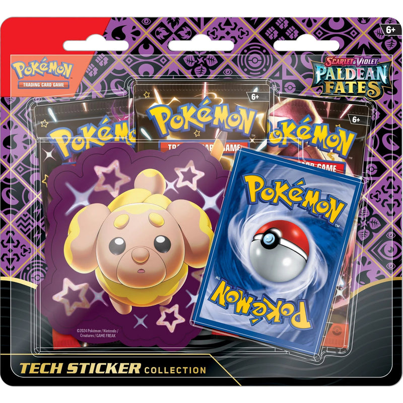 Pokemon TCG Scarlet & Violet 4.5 Paldean Fates Shiny Fidough Tech Sticker Blister - Super Retro
