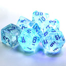 Polyhedral 7-Die Set Borealis - Icicle/Light Blue - Super Retro