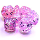 Polyhedral 7-Die Set Borealis - Pink/Silver - Super Retro