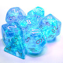 Polyhedral 7-Die Set Borealis - Sky Blue/White - Super Retro