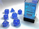 Polyhedral 7-Die Set Frosted - Blue/White - Super Retro