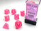 Polyhedral 7-Die Set Frosted - Pink/White - Super Retro