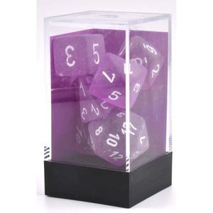 Polyhedral 7-Die Set Frosted - Purple/White - Super Retro