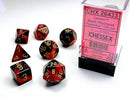 Polyhedral 7-Die Set Gemini - Black-Red/Gold - Super Retro