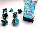 Polyhedral 7-Die Set Gemini - Black-Shell/White - Super Retro