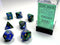 Polyhedral 7-Die Set Gemini - Blue-Green/Gold - Super Retro