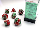 Polyhedral 7-Die Set Gemini - Green-Red/White - Super Retro